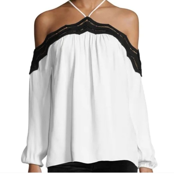 Ramy Brook Tops - Ramy Brook Sandy Off the Shoulder Lace Trim Blouse Size Small